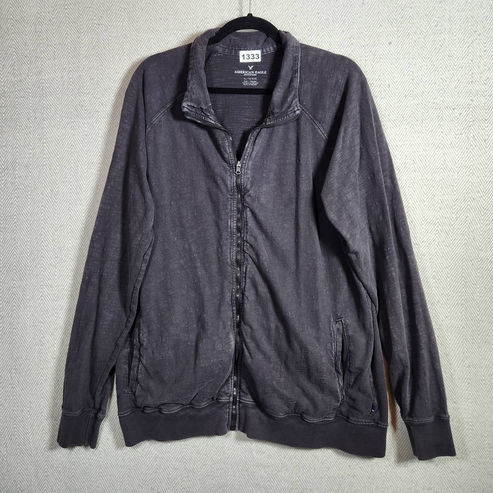American Eagle Mens XL Dark Gray Lightweight Full Zip Jacket